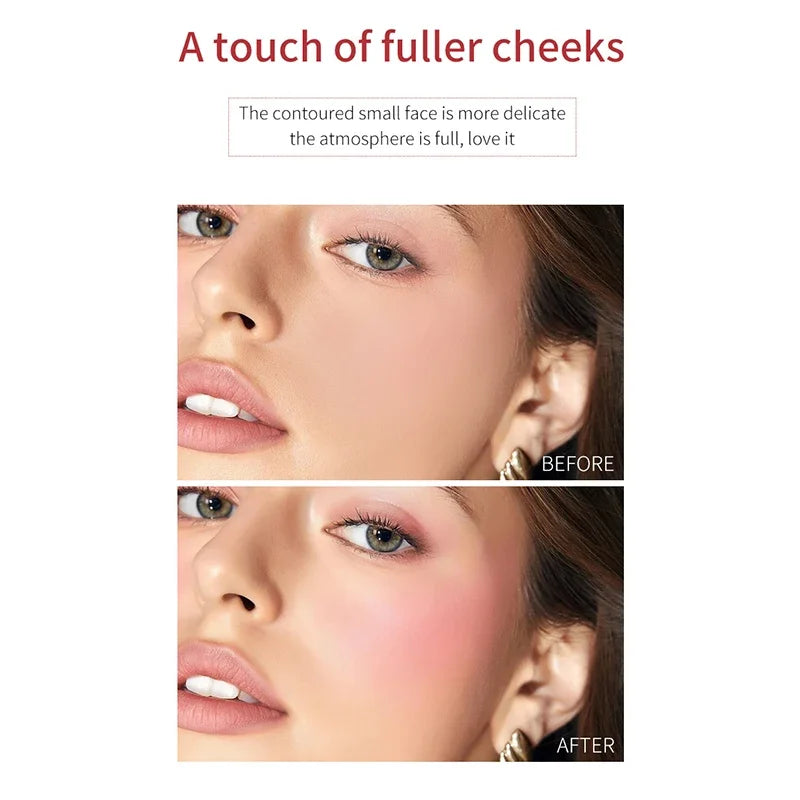 3-in-1 Lip Tinted Moistured Blush Cheek Stick Silky Brighten Blush Cream Blusher Cosmetics Tubes Matte Contour Cosmetics