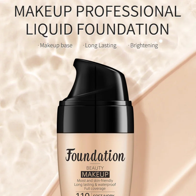 30ml Liquid Foundation Waterproof Makeup High Coverage