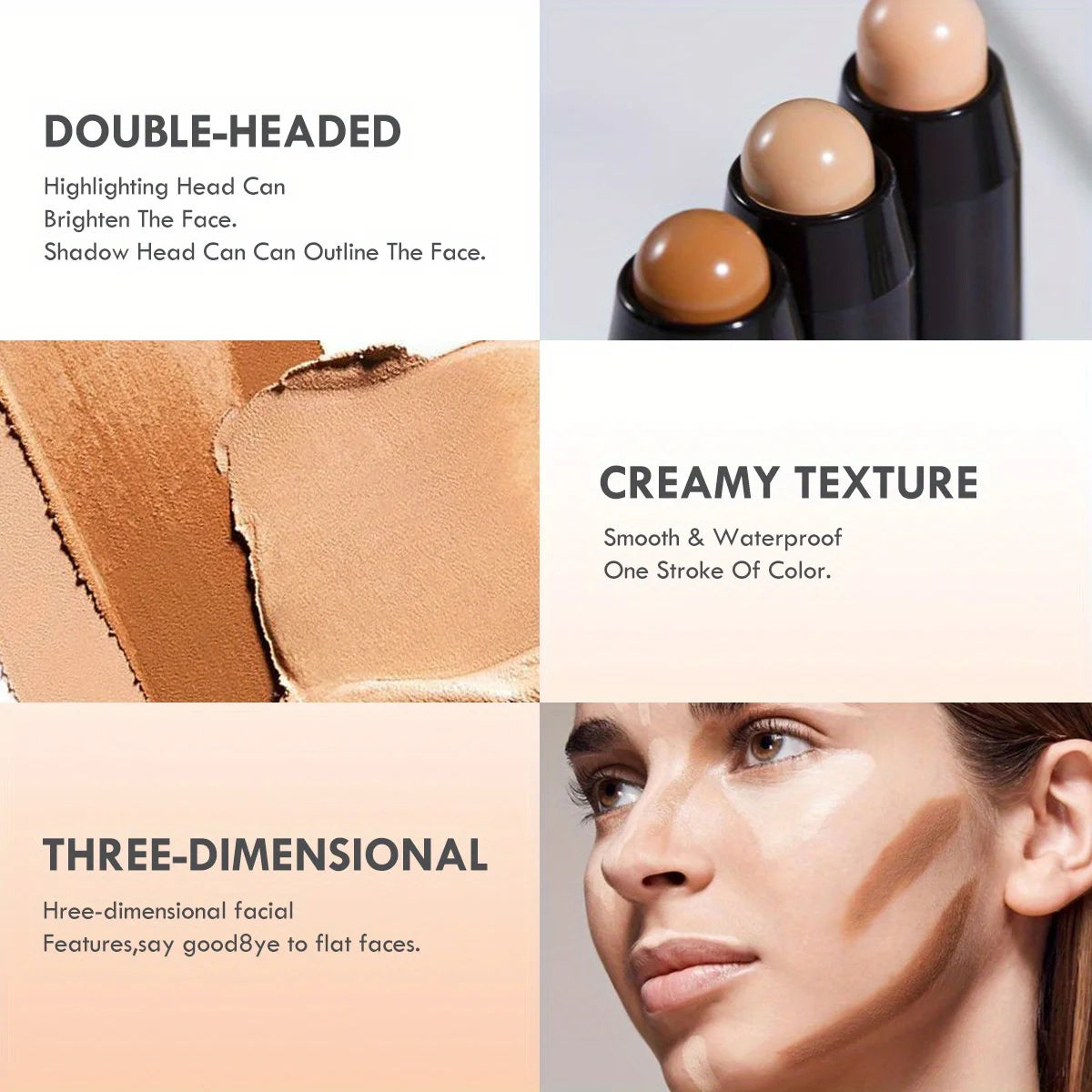 Contouring Stick with Double-headed Concealer Highlighter