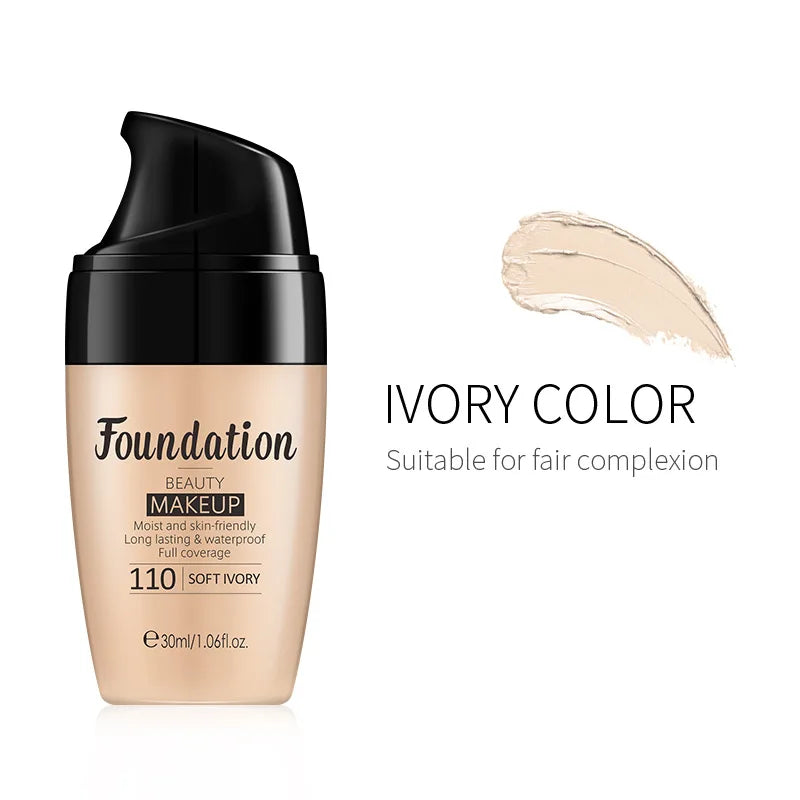 30ml Liquid Foundation Waterproof Makeup High Coverage