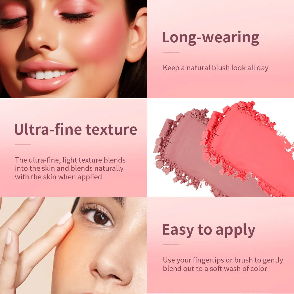 Hot Matte Embossed Blush Palette Rosy Blusher Facial Blush