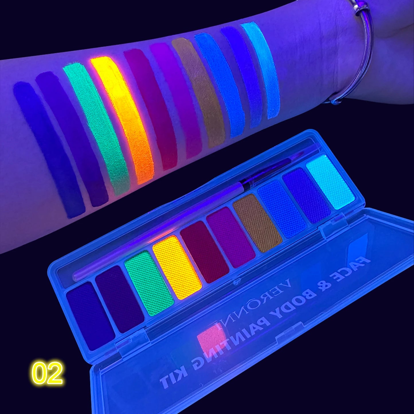 10 Colors Glow Fluorescent Neon Face Body Art Paint UV