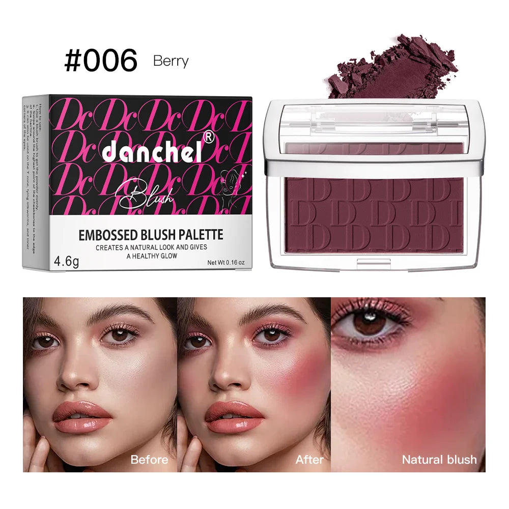 Hot Matte Embossed Blush Palette Rosy Blusher Facial Blush