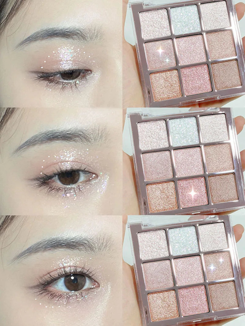 9 Colors Sakura Christmas Palette Shimmer Shine Eyeshadow