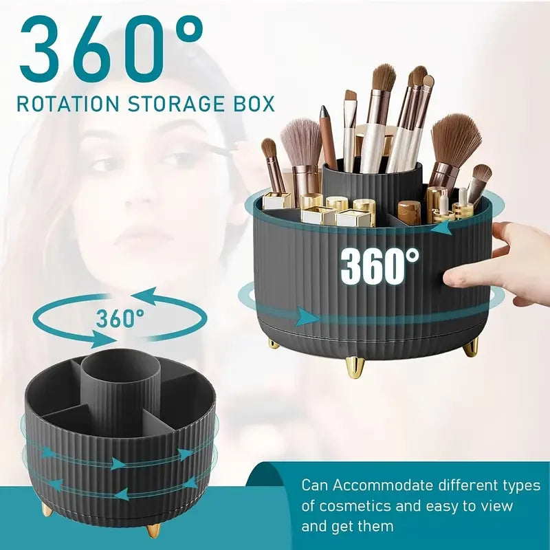 360° Rotating 5 Slot Makeup Brushes Holder