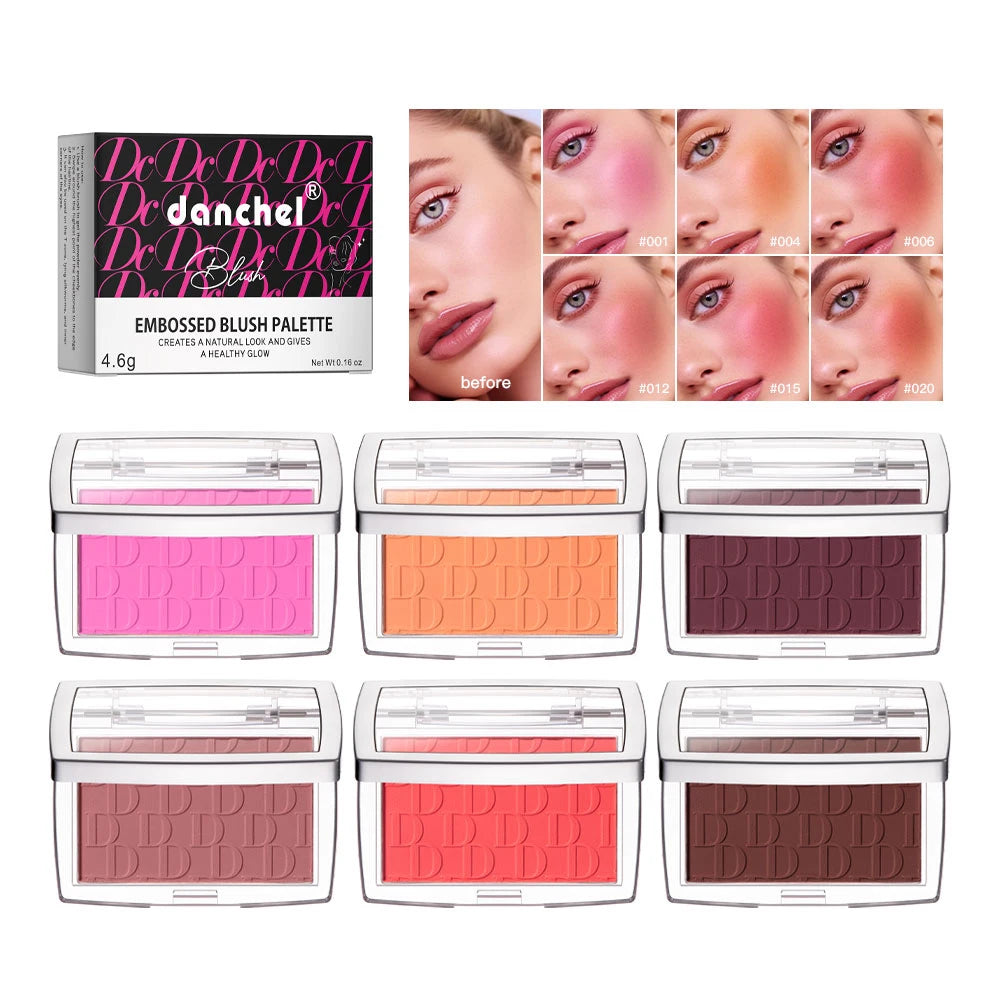 Hot Matte Embossed Blush Palette Rosy Blusher Facial Blush