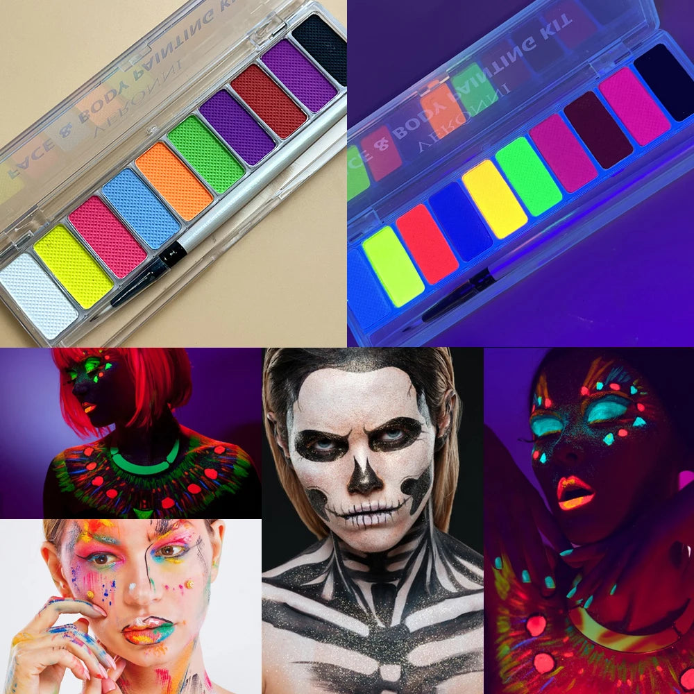 10 Colors Glow Fluorescent Neon Face Body Art Paint UV