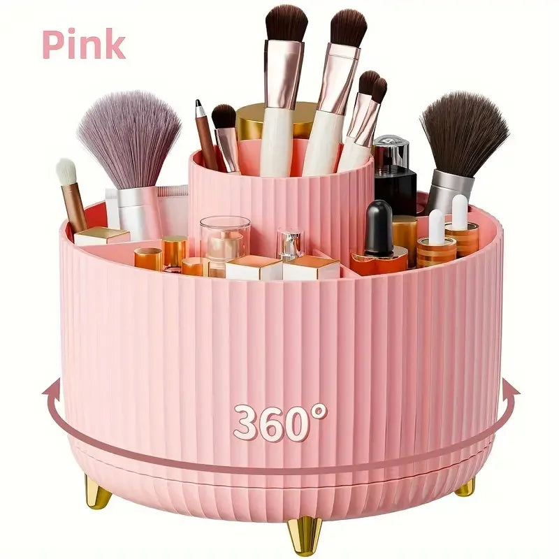360° Rotating 5 Slot Makeup Brushes Holder