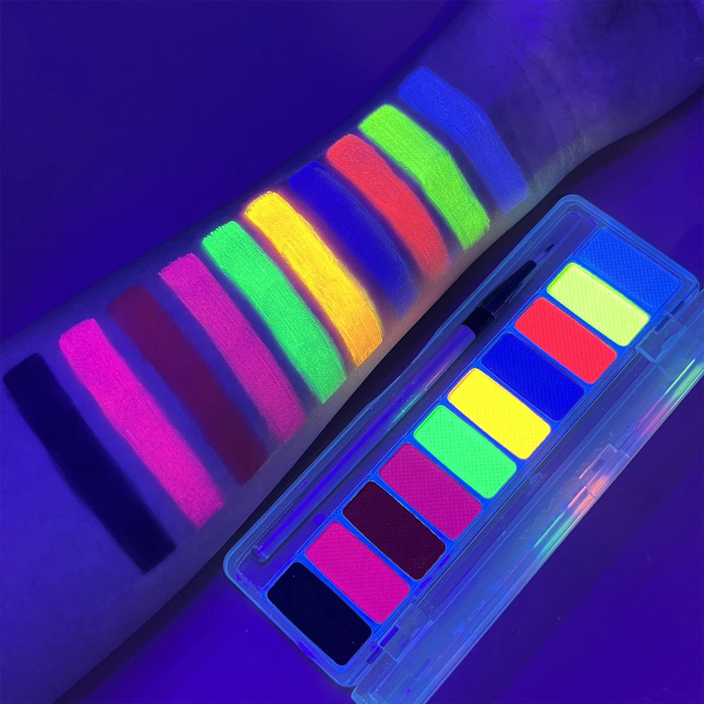 10 Colors Glow Fluorescent Neon Face Body Art Paint UV