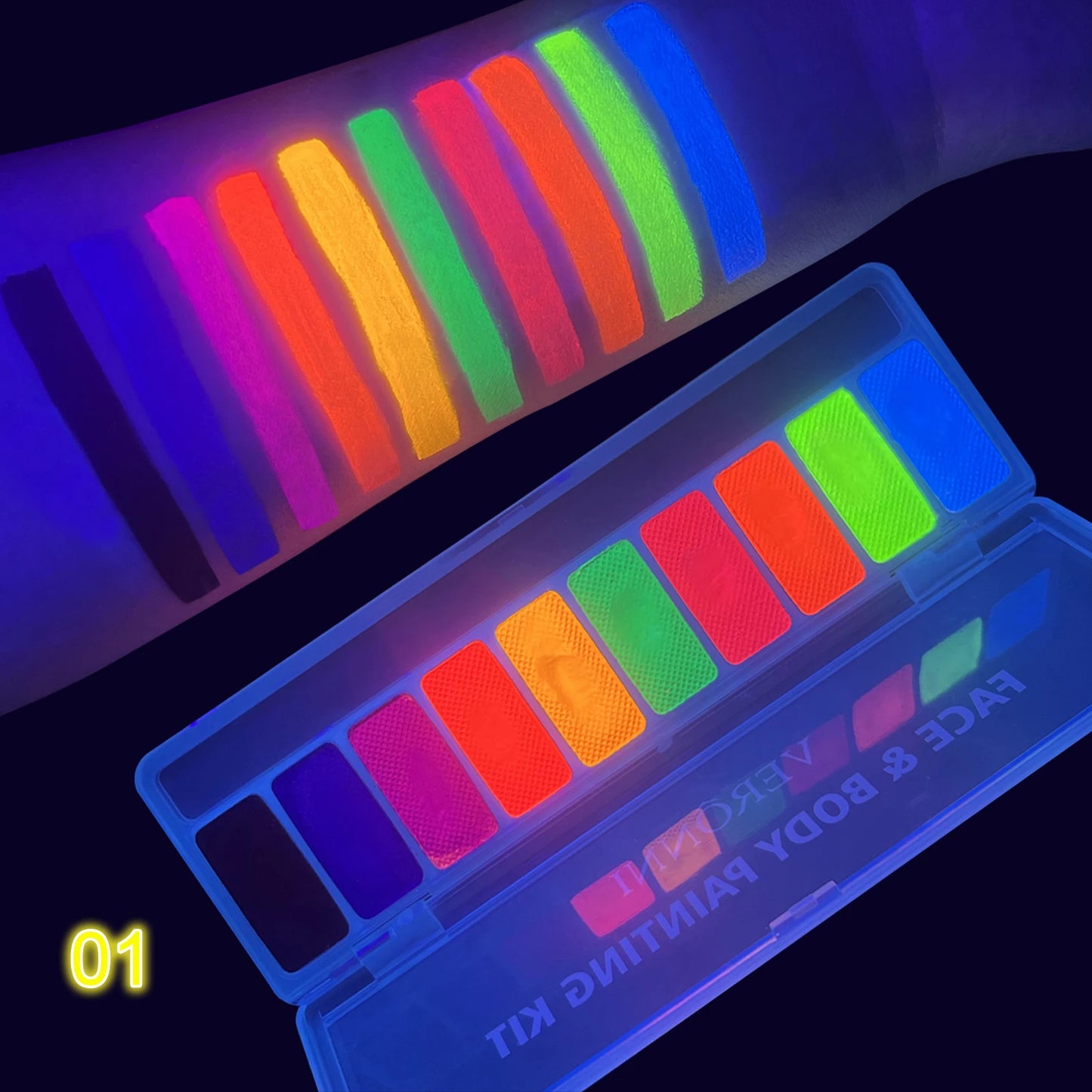 10 Colors Glow Fluorescent Neon Face Body Art Paint UV