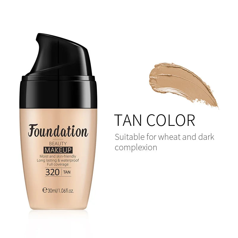 30ml Liquid Foundation Waterproof Makeup High Coverage