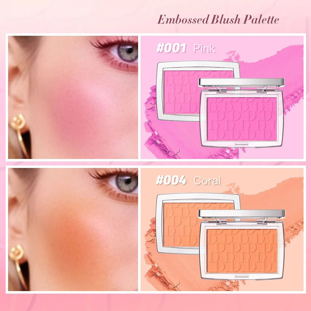 Hot Matte Embossed Blush Palette Rosy Blusher Facial Blush