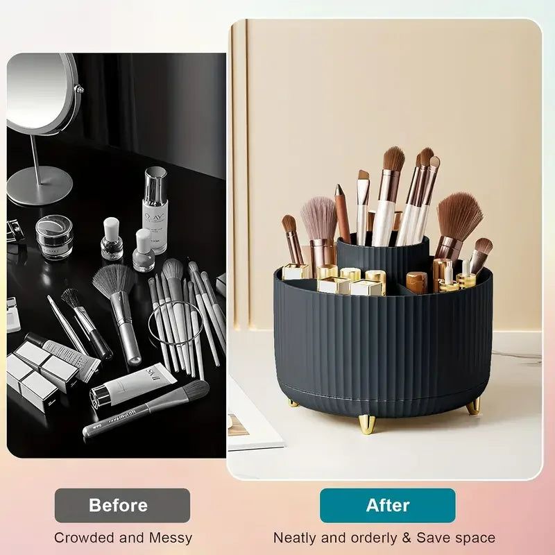 360° Rotating 5 Slot Makeup Brushes Holder