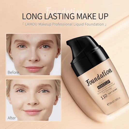 30ml Liquid Foundation Waterproof Makeup High Coverage
